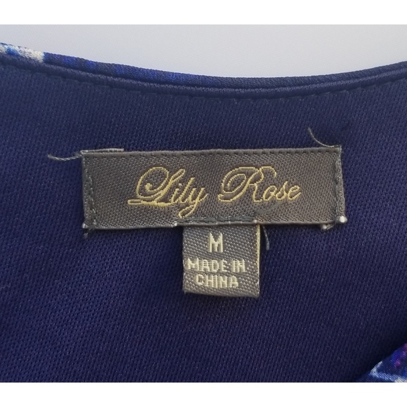 Multicolor Printed Lily Rose Dress Size Medium - Picture 3 of 5